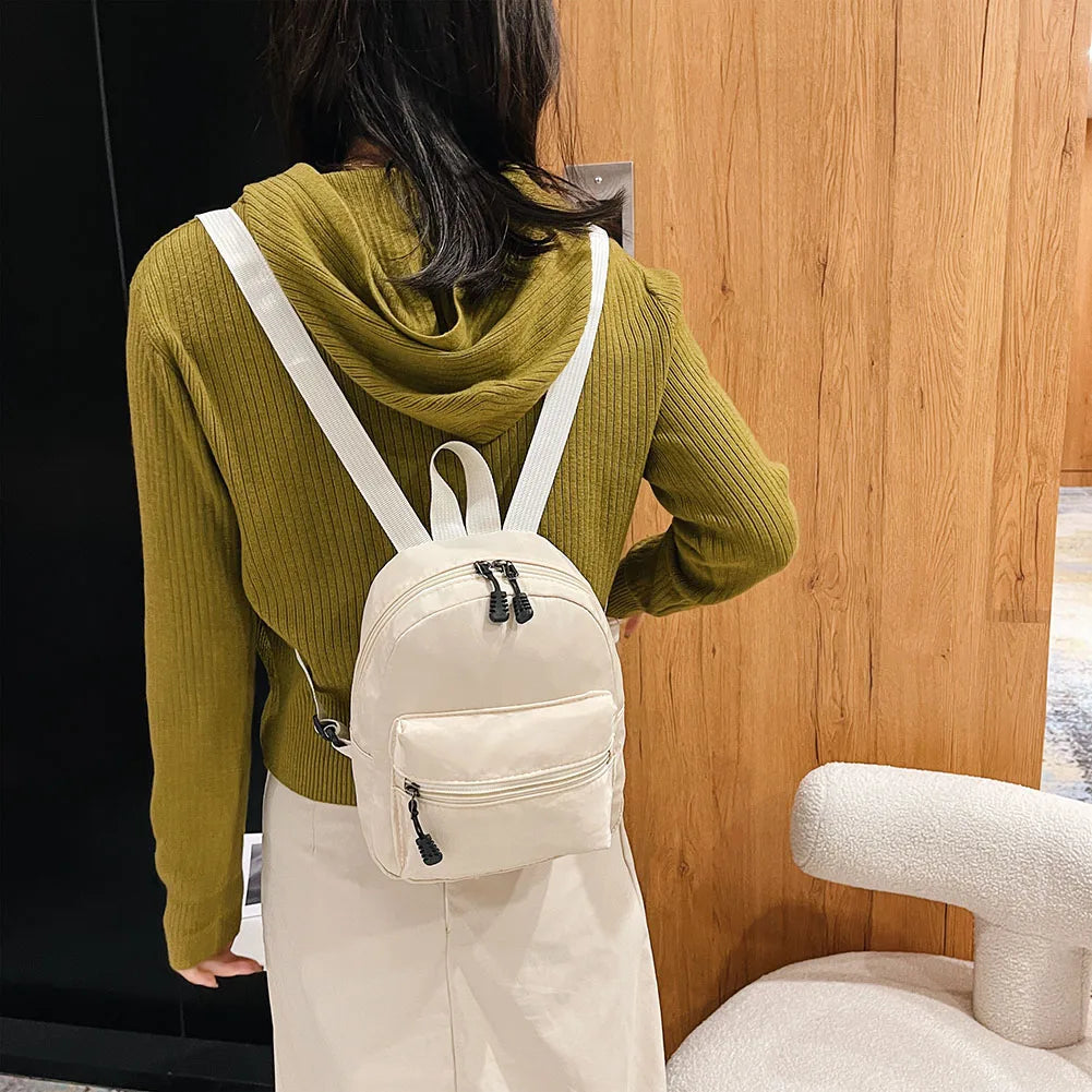 Stylish Solid Color Mini Backpack for Women | Casual Travel Rucksack