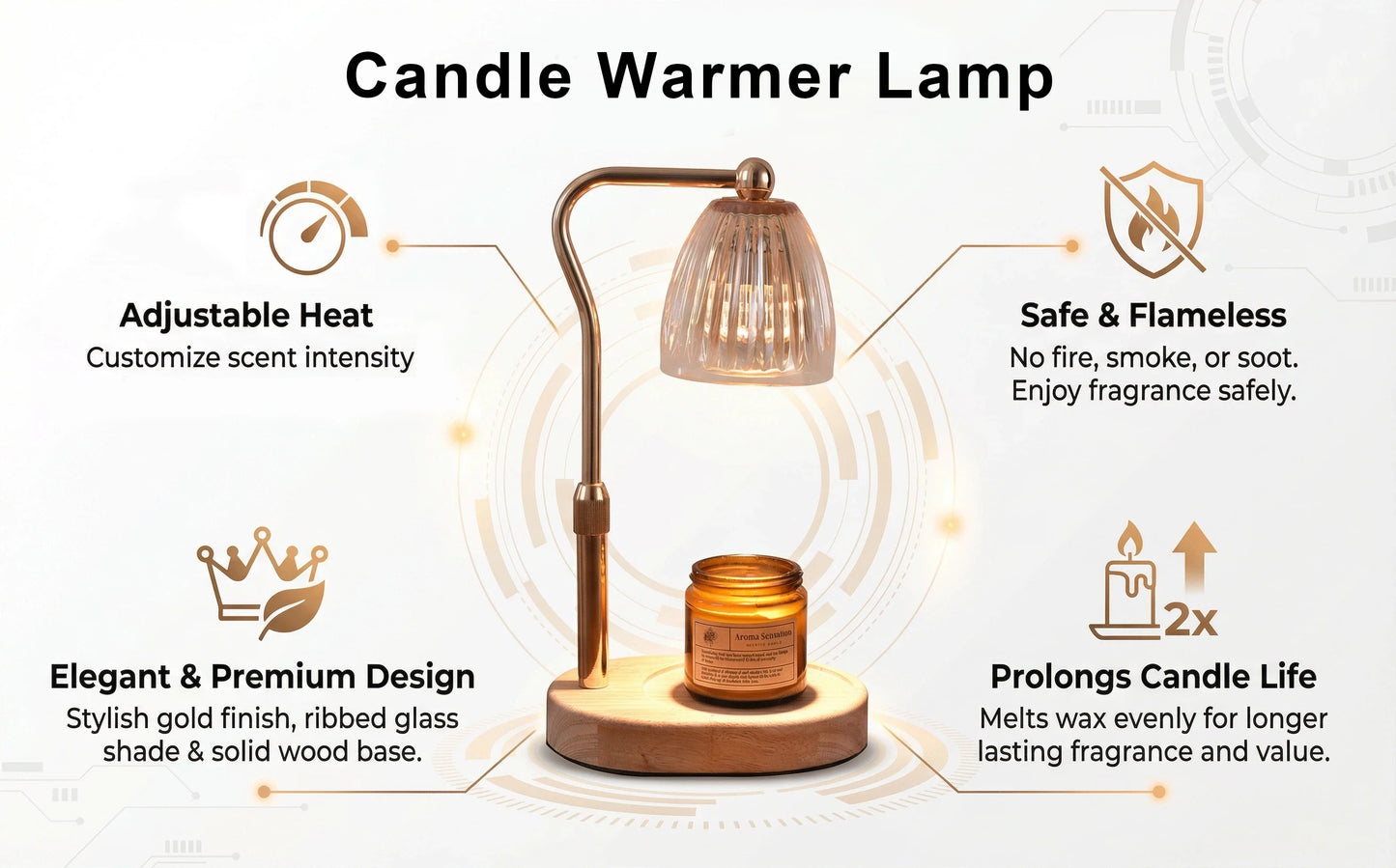 Candle Warmer Lamp with Timer | Aromatherapy Night Light