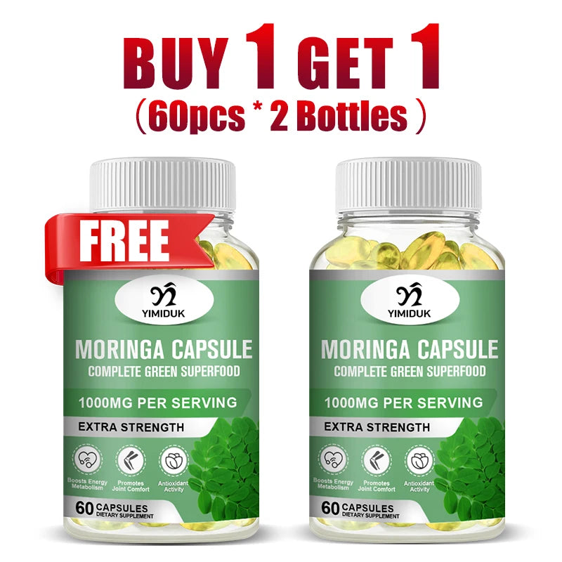 Pure Moringa Oleifera Capsules | Support Skin Glow & Energy