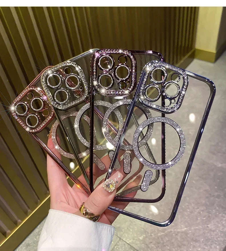 Sparkling Glitter Diamond Transparent Case for iPhone Models