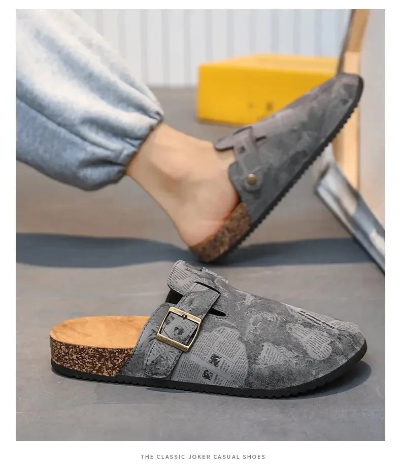 Men's Suede Mules Slippers | Comfortable Clogs with Arch Support