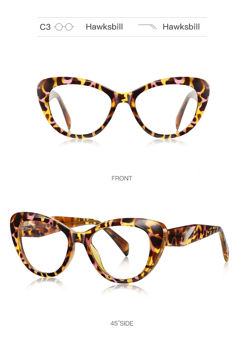 Stylish Retro Cat Eye Prescription Glasses | Anti-Blue Ray Protection