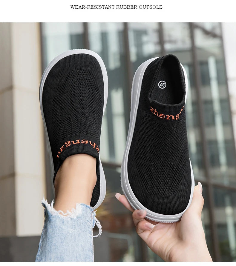 Unisex Wide Foot Sports Shoes | Breathable Slip-On Walking Sneakers