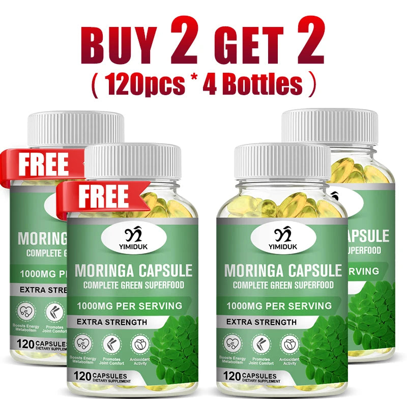 Pure Moringa Oleifera Capsules | Support Skin Glow & Energy