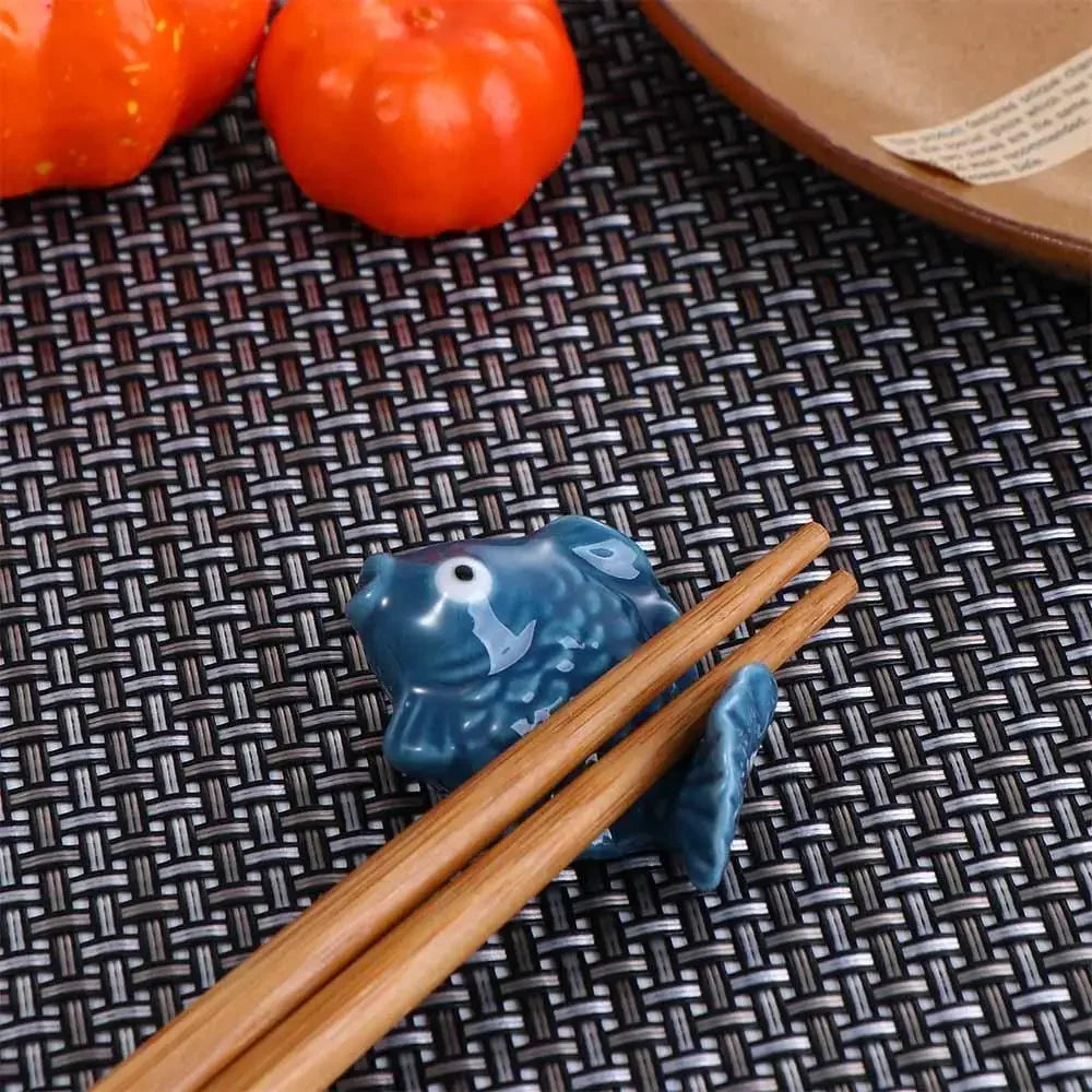 Cute Ceramic Fish-Shaped Chopsticks Holder | Creative Tableware Rack