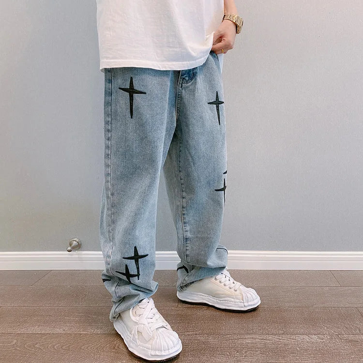 Men's Baggy Wide Leg Jeans | Casual Streetwear Denim Pants