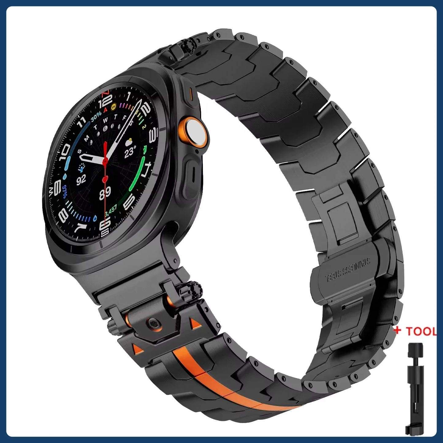Luxury Stainless Steel Strap for Galaxy Watch 7 Ultra 47mm