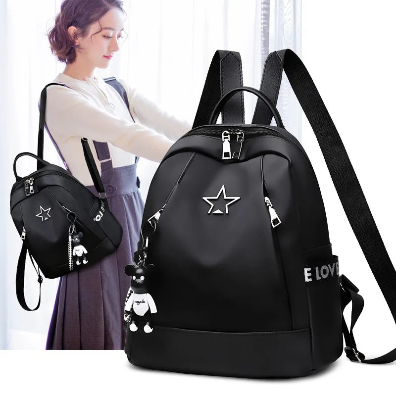 Large Capacity Women's Nylon Backpack | Stylish Casual Shoulder Bag