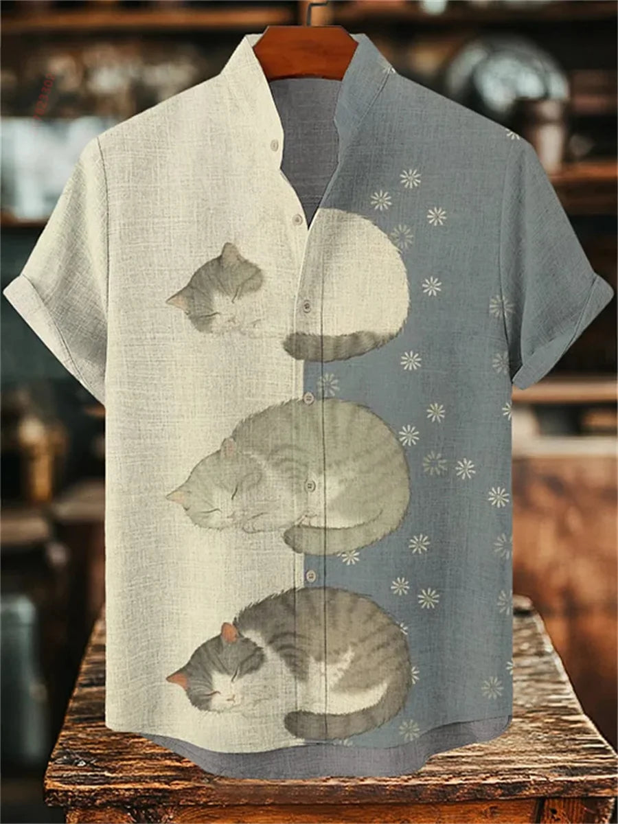 Men's Octopus Print Shirt | Loose & Breathable Hawaiian Top