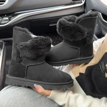 Women's Sheepskin Wool Snow Boots | Warm Fleece Lined Winter Boots