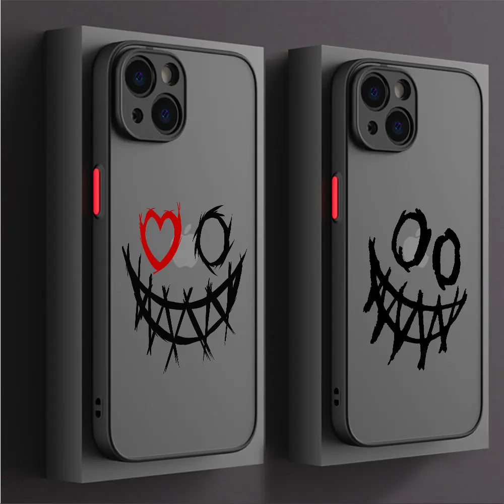 Clear Matte Smiling Devil Phone Case | Shockproof Luxury Cover