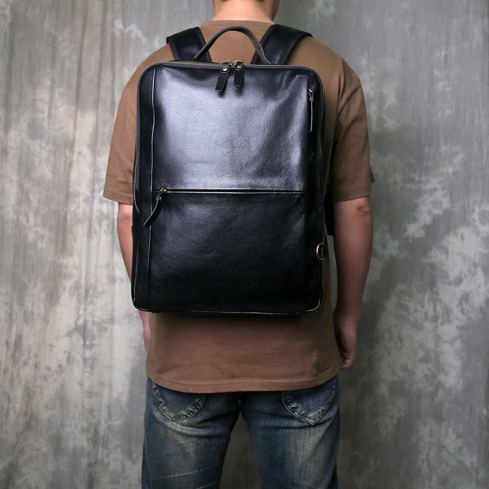 Vintage Leather Men's Backpack | Large Capacity Casual Laptop Bag