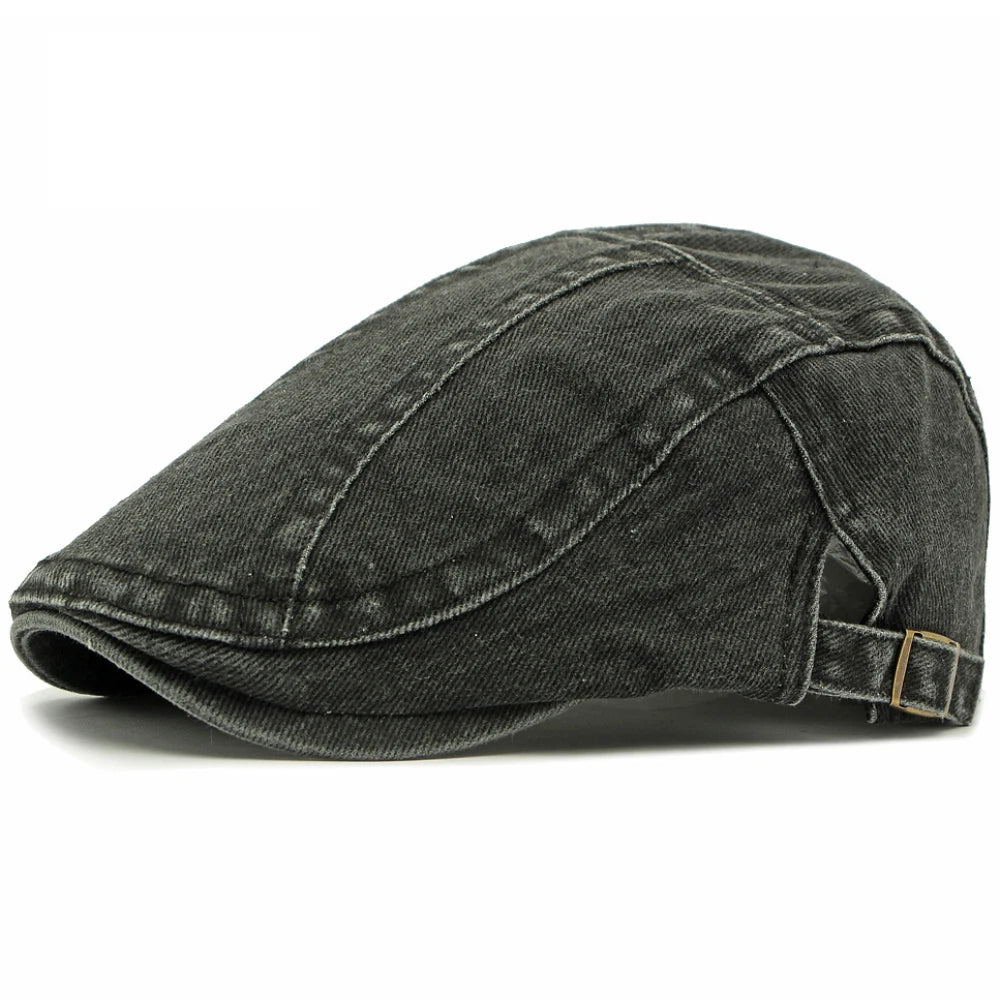Unisex Adjustable Denim Beret Hat | Stylish Artist Cap