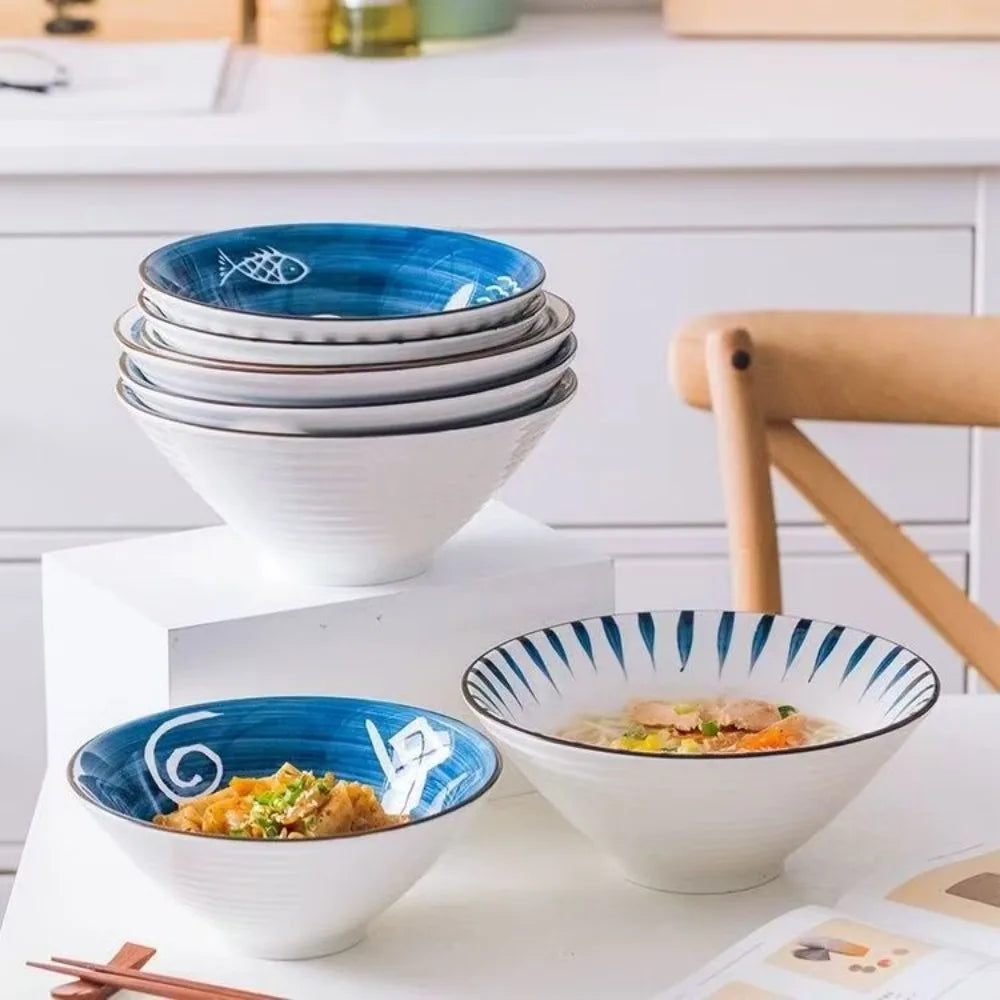 Japanese-style Ceramic Douli Bowl | Elegant Soup & Ramen Dish