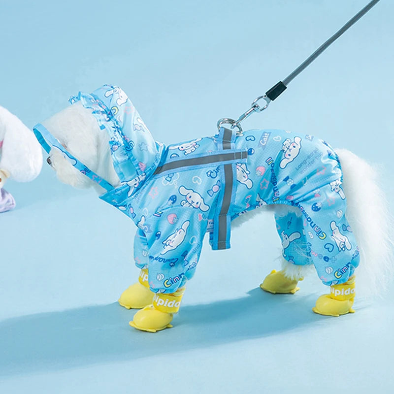 Stylish Waterproof Pet Raincoat for Dogs of All Sizes