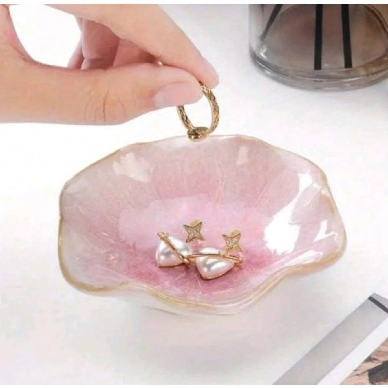 Ceramic Lotus Leaf Jewelry Tray | Stylish Home Decor & Gift