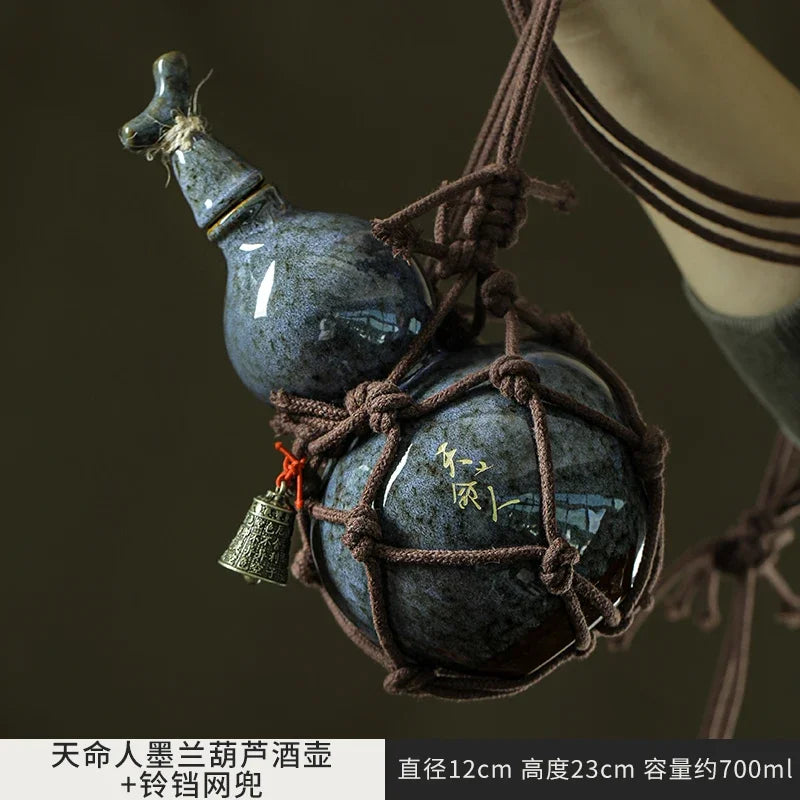 Portable Ancient Style Wine Gourd Set | Eco-Friendly Wine Tool