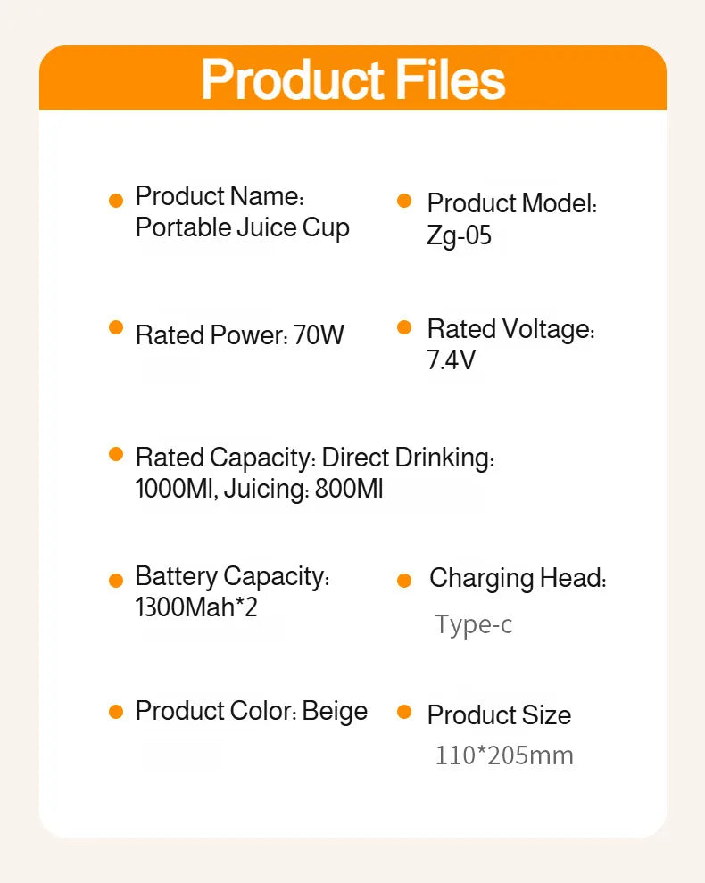 Portable Mini Blender | USB Rechargeable Juicer for Home & Travel