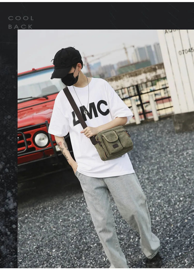 Men's Retro Canvas Shoulder Bag | Stylish Casual Messenger