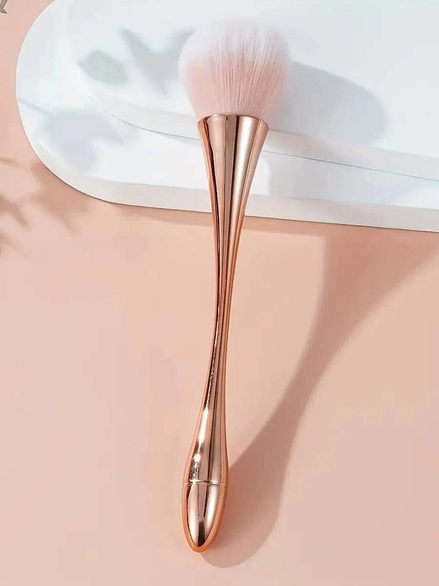Soft Rose Golden Fan Makeup Brush | Achieve Flawless Beauty