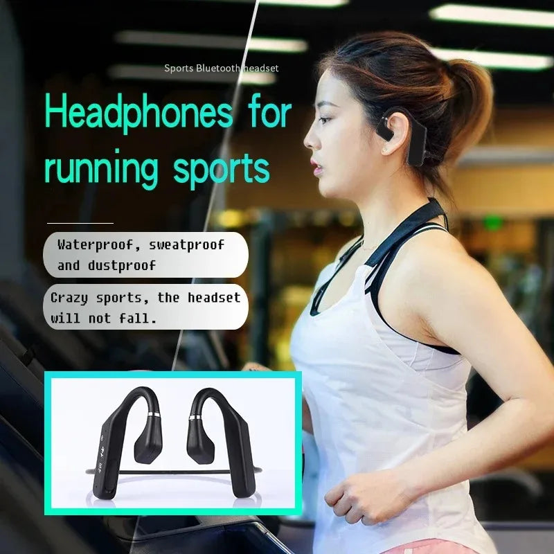 Waterproof Wireless Neckband Headphones | Bone Conduction Bluetooth Earphones