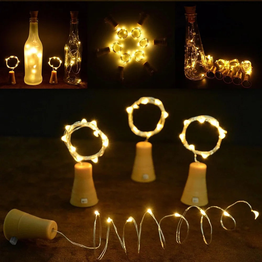 20LED Solar Fairy Cork Bottle String Lights | Wedding & Garden Decor