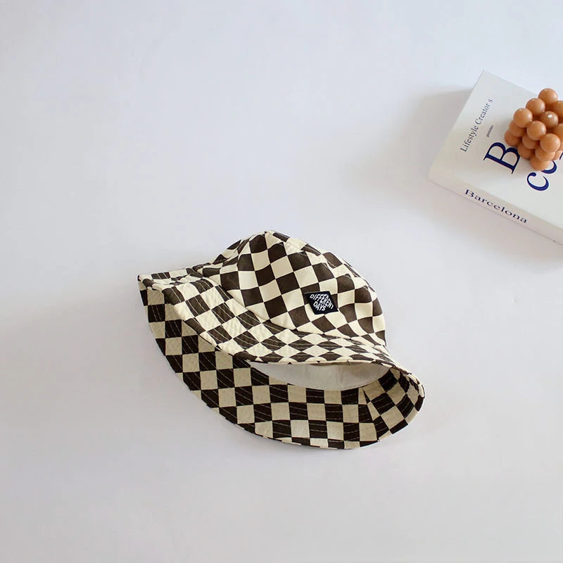 Checkerboard Pattern Kids Bucket Hat | Perfect Sun Protection