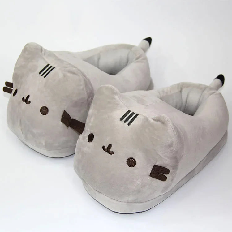 Cute Cartoon Cat Slippers | Cozy Plush Doll Indoor Shoes
