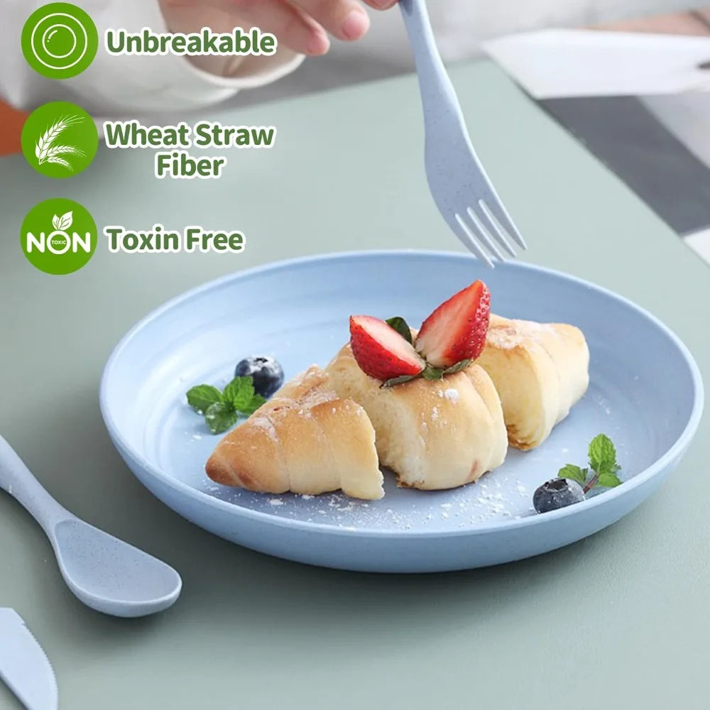 Lightweight Wheat Straw Dinner Plates Set | Eco-Friendly & Durable
