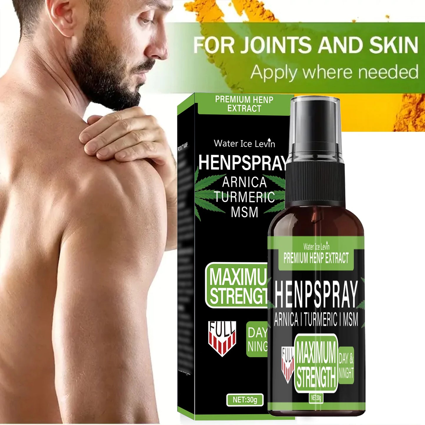 Premium Hemp Spray Extract with Arnica & Turmeric | Powerful Relief