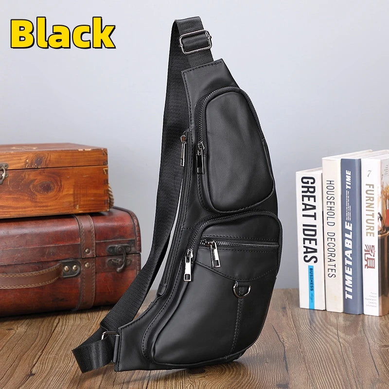 Men's Vintage Leather Sling Bag | Stylish Crossbody Outdoor Bag