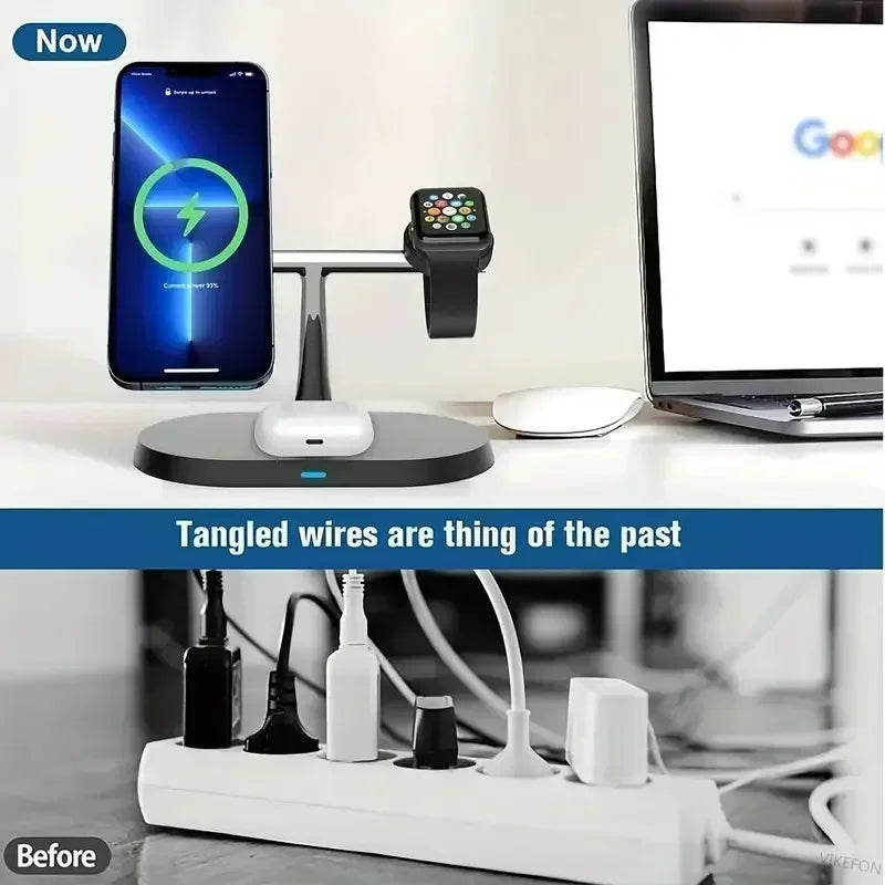 Magnetic 3-in-1 Wireless Charging Stand | Fast MagSafe Charger