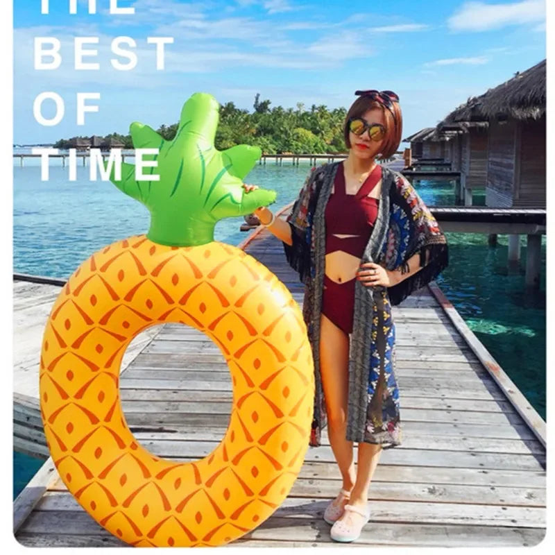 Inflatable Pineapple Watermelon Pool Float | Summer Fun Swim Ring