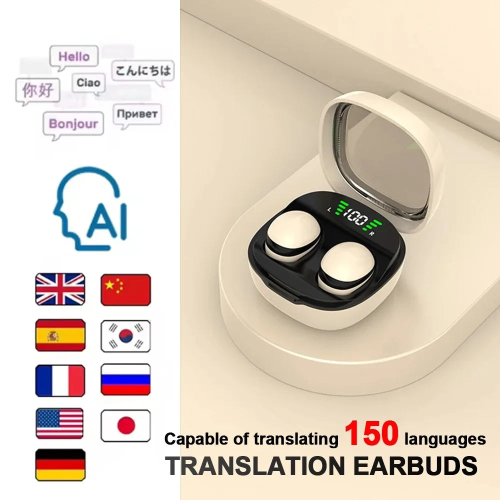 Bluetooth 5.3 AI Translation Earphones | HiFi Noise Reduction Earbuds