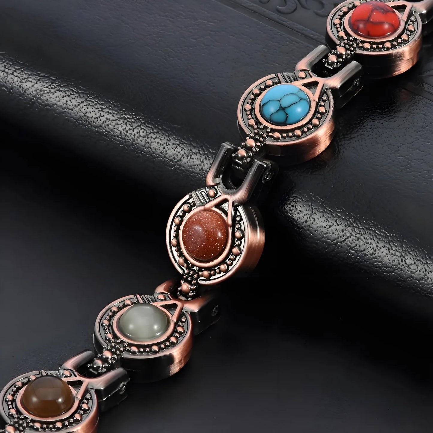Magnetic Copper Bracelet for Women | Turquoise Wristband Jewelry
