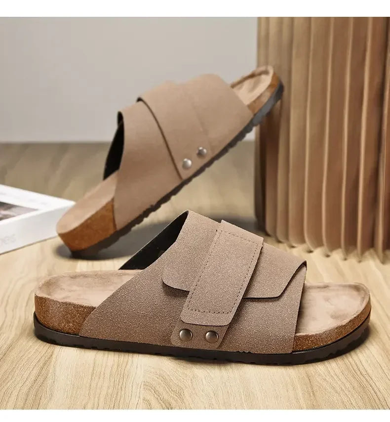Stylish Cork Slippers for Men | Summer Beach Slides & Mules