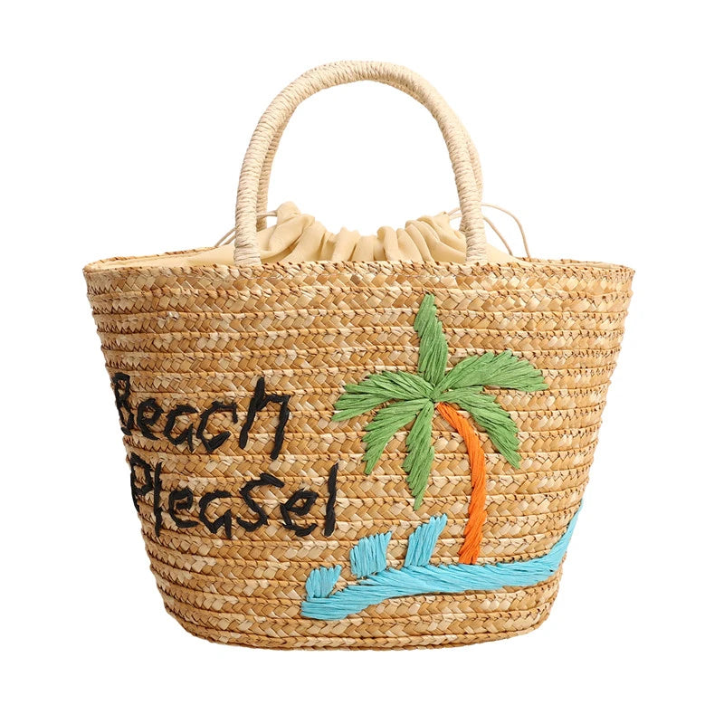 Casual Sweet Tote Bags | Perfect Straw Embroidery Shoulder Bag