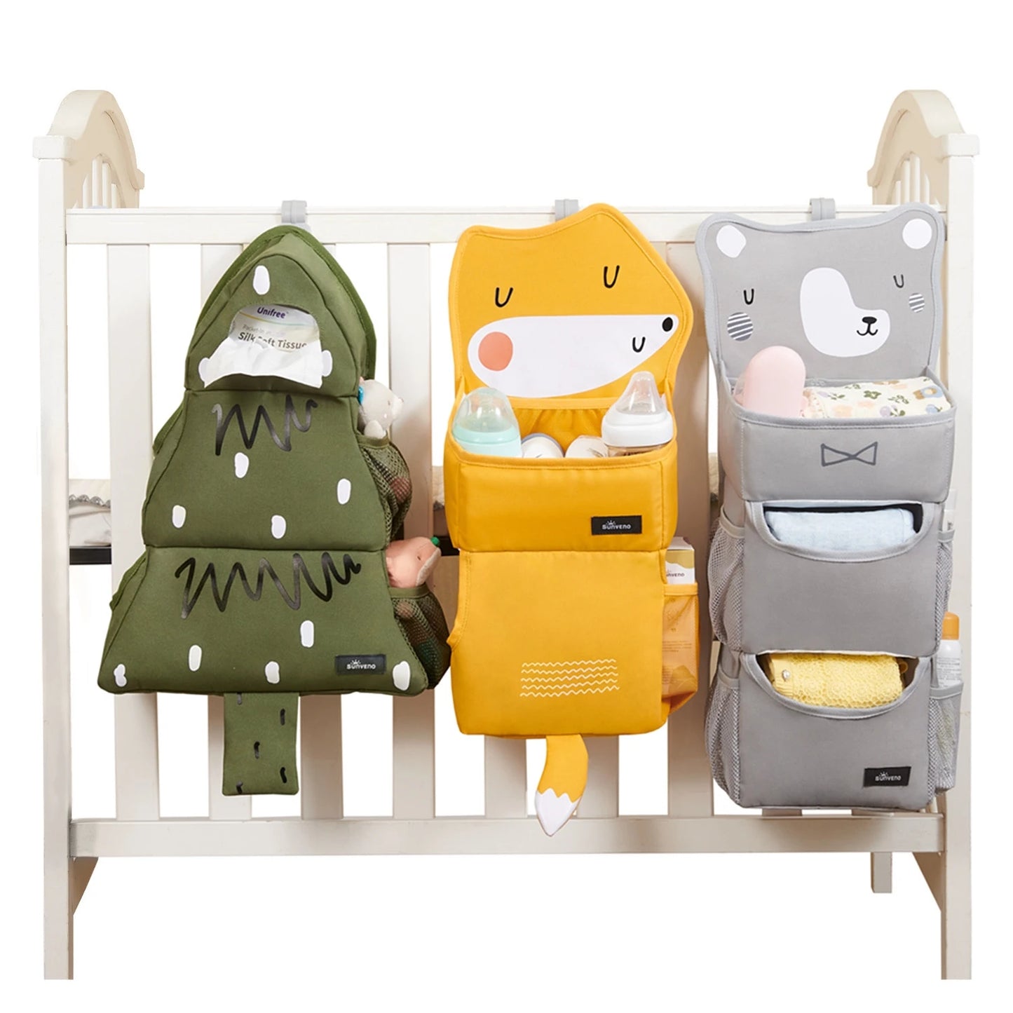 Cartoon Baby Crib Hanging Storage Bag | Multi-functional Organizer