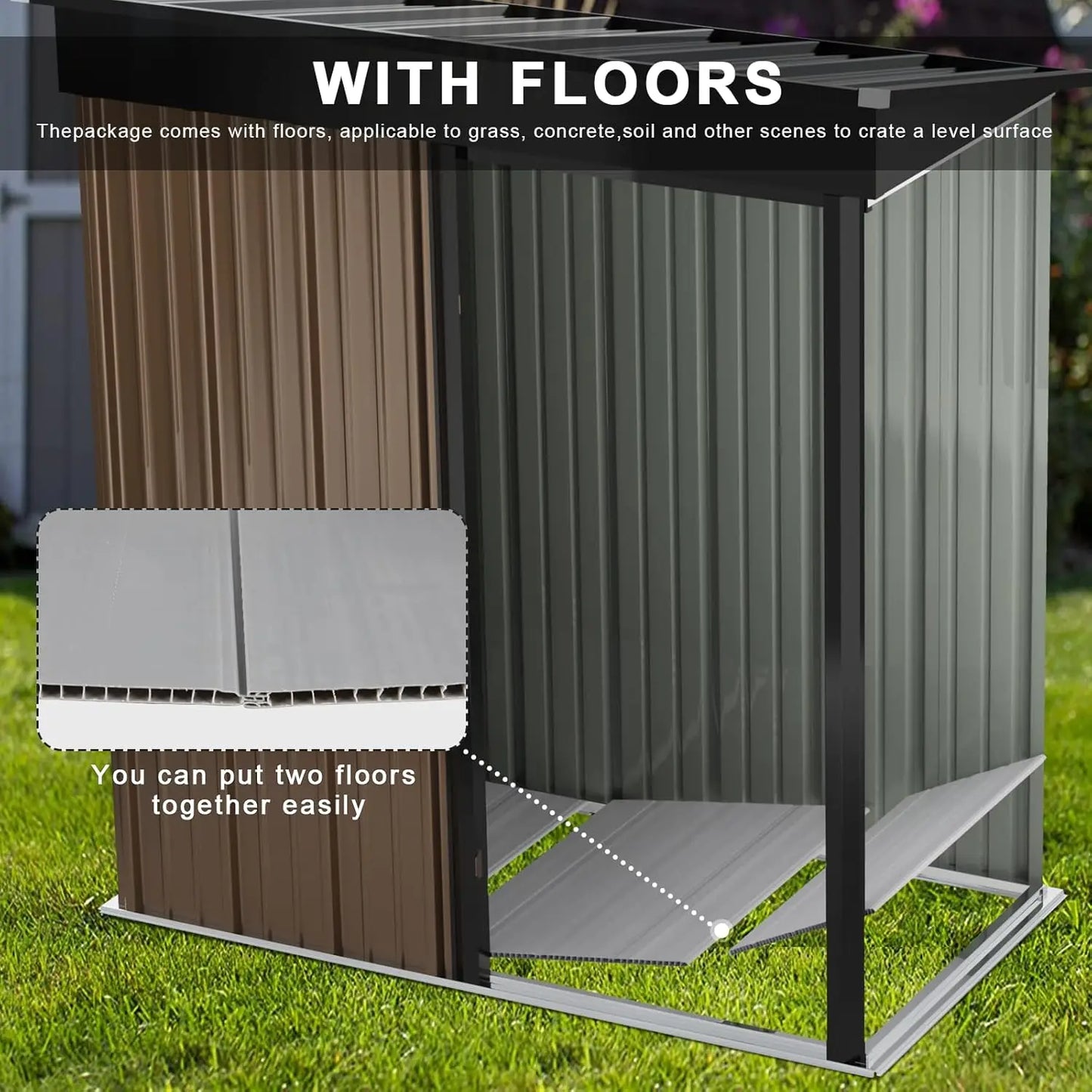 5x3 FT Outdoor Storage Shed with Lockable Door & Waterproof Design