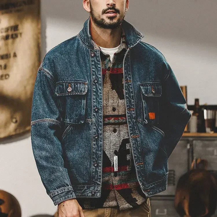 Trendy Loose Cowboy Coat for Men | Casual Denim Jackets