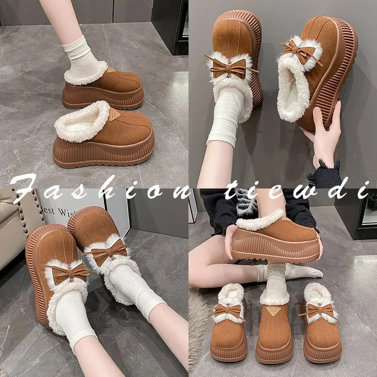 Women's Platform Fur Slippers | Cozy Stylish Winter Mules