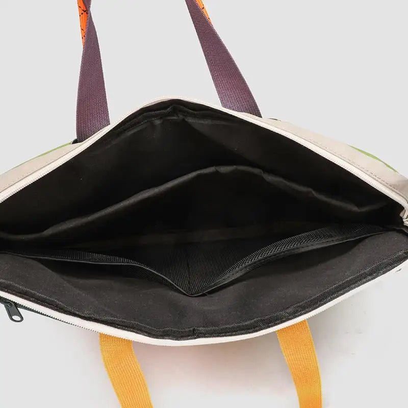 Women's Color Block Cartoon Pattern Computer Bag | Stylish & Portable