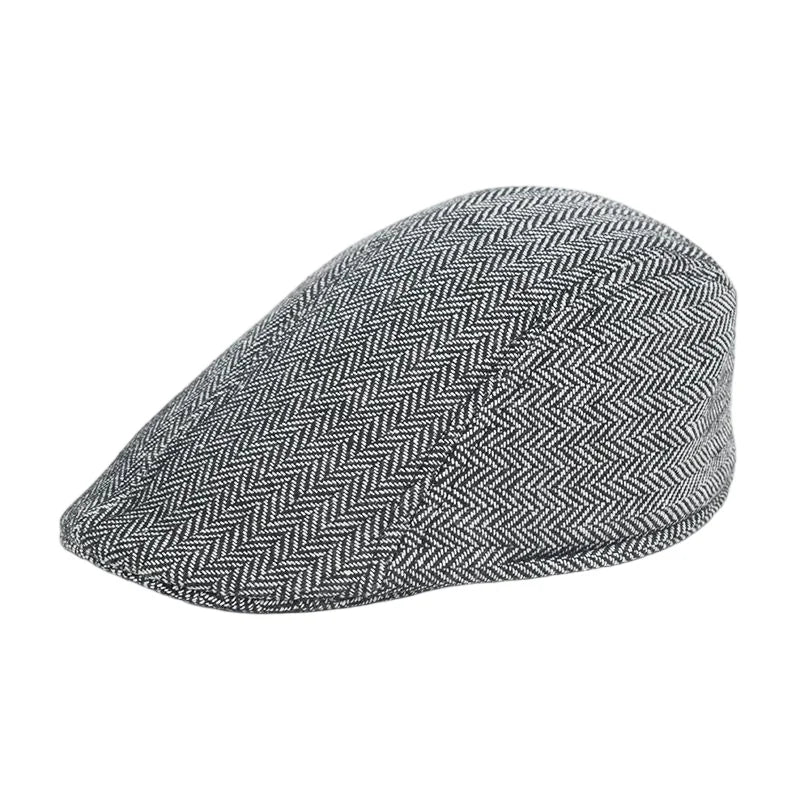 Men's Winter Beret Cap | Warm Plaid Military Hat for Casual Wear