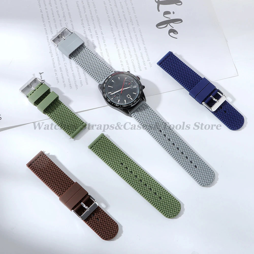 Soft Silicone Watch Bands | Quick Release Rubber Strap for All Watches