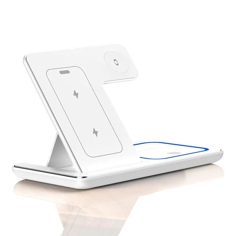 30W Foldable 3-in-1 Wireless Charging Station | Fast Qi Charger
