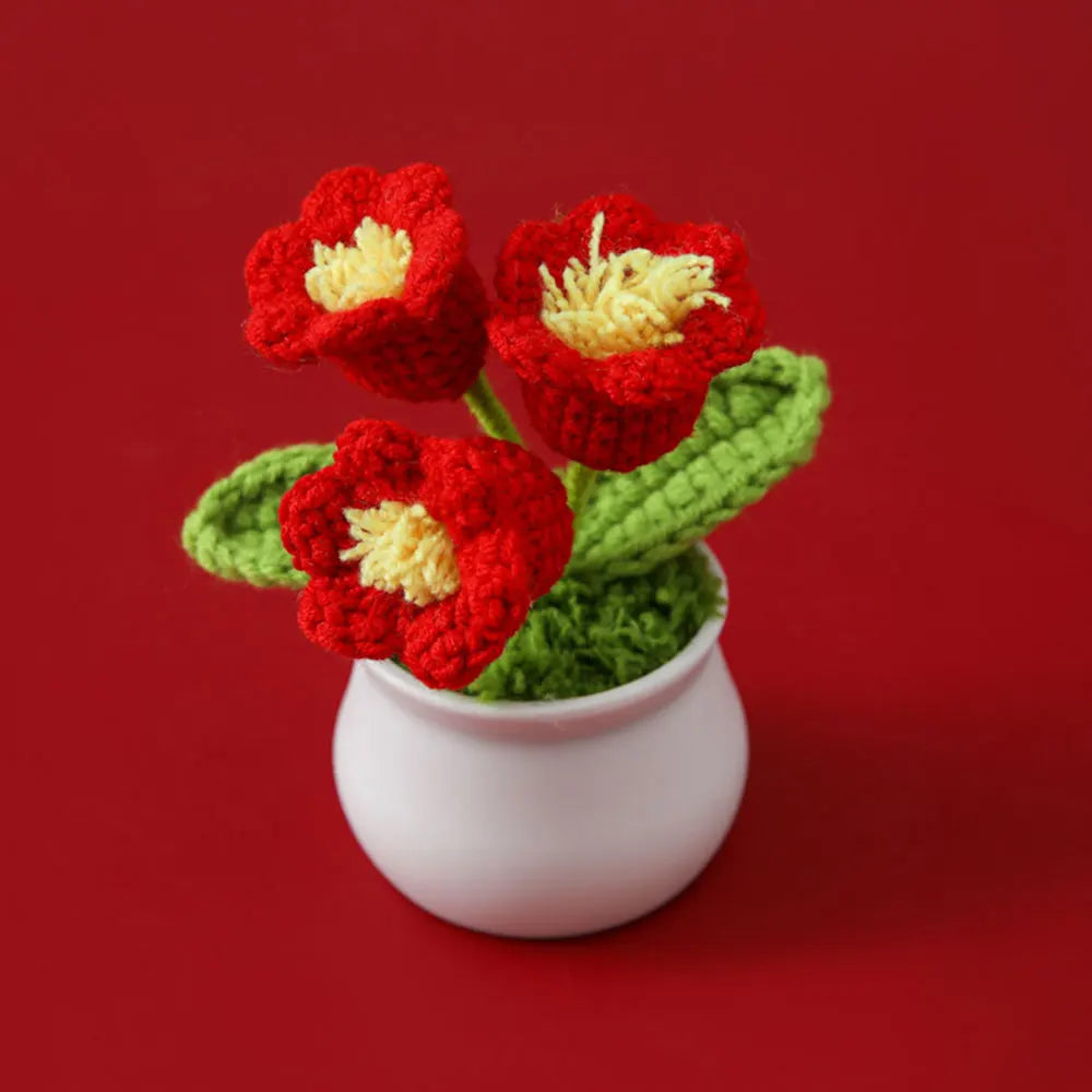 Flores de ganchillo de girasol y tulipán tejidas a mano | Encantadora decoración para el hogar