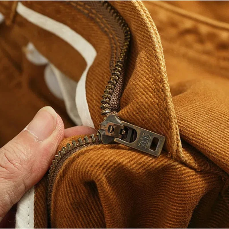 Retro Men's Loose Cargo Pants | Casual Cotton Twill Style