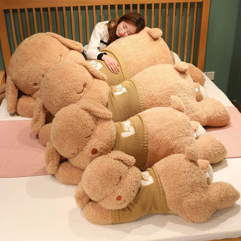 Lovely Giant Plush Dog Pillow | Soft Sweater Dog Stuffed Toy