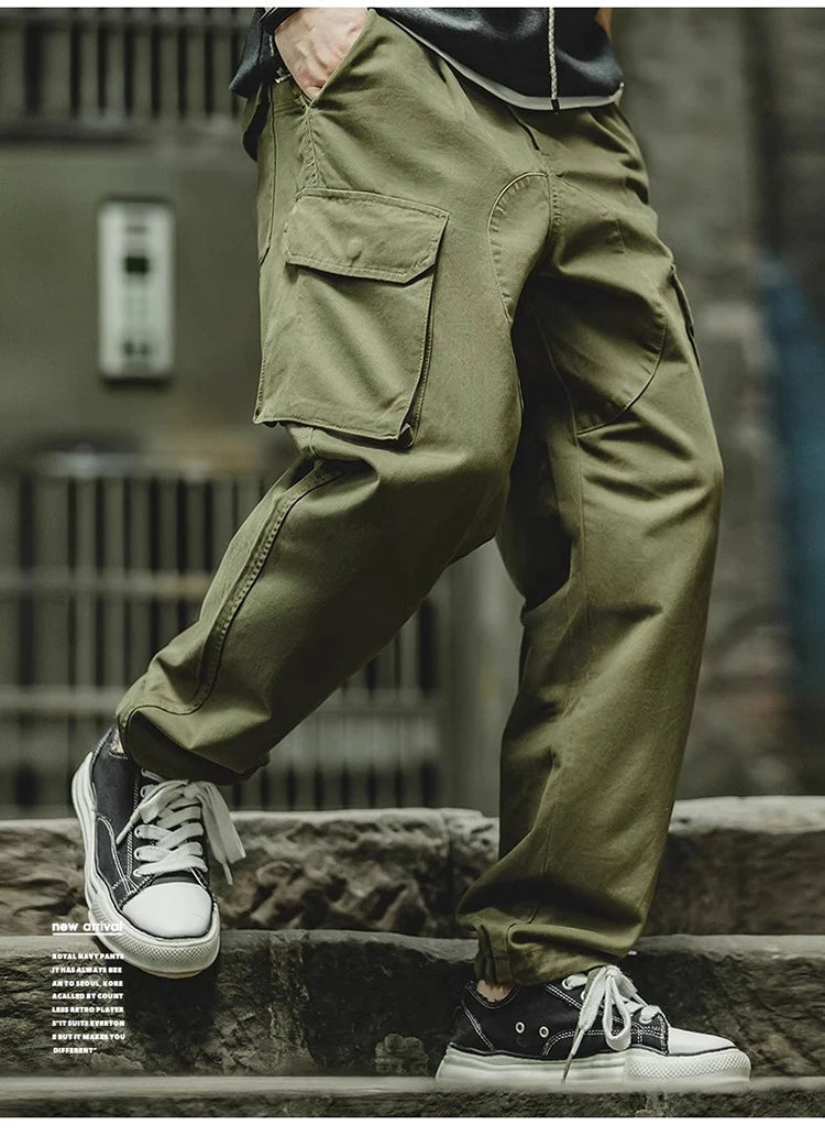 Men's Vintage Cargo Pants | All-Season Cotton Tapered Trousers 2026