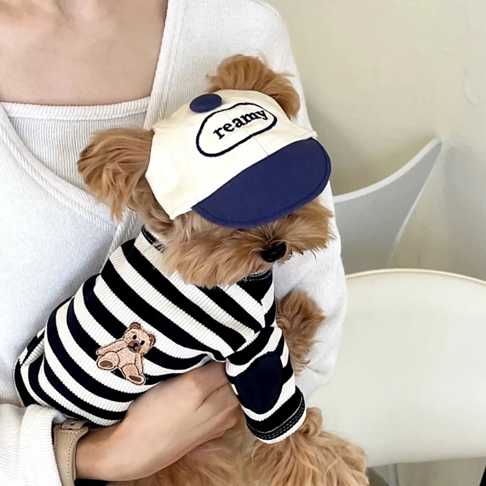 Summer Striped Dog T-Shirt | Cute & Soft Pullover for Small Dogs